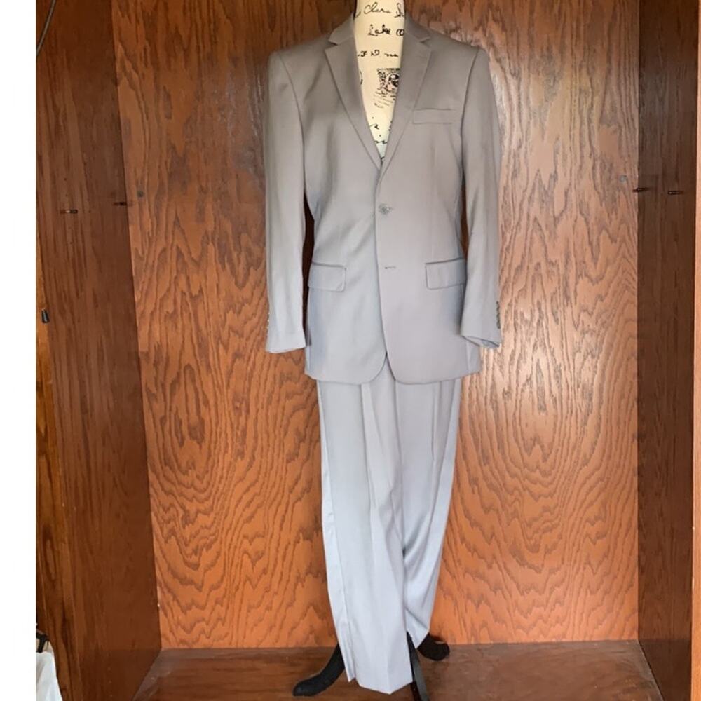 Angelo Rossi Men's Suit 34R Silver Gray 2-Piece Suit Wool Blend